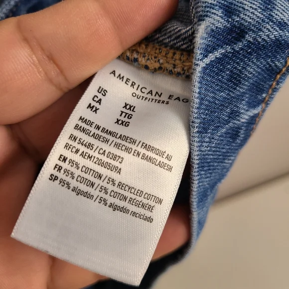 American Eagle Classic Cotton Minimal Blue Denim Tank Button-front Dress Pockets - Picture 5 of 7